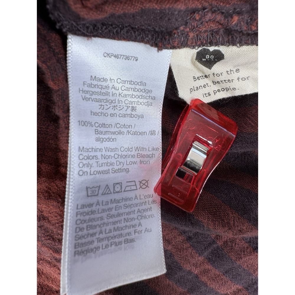 Madewell Oversized Double Layer Flannel Gauze Shirt Womens S Red Plaid Cover Up - Picture 12 of 12
